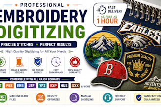 do professional embroidery digitizing into dst pes emb files