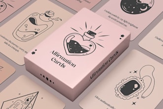 design positive affirmation card game motivational or conversational flash cards