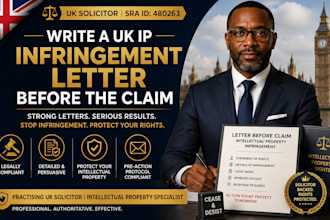 write a UK IP infringement letter before claim as a solicitor