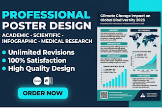 academic poster design scientific research, infographic, medical research poster