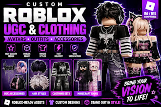 custom roblox ugc accessories, roblox clothing ugc model roblox avatar outfits