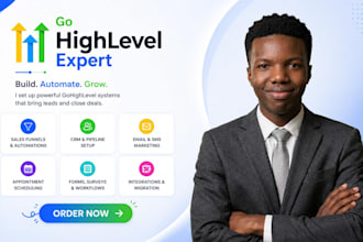 build gohighlevel funnel website CRM and automation