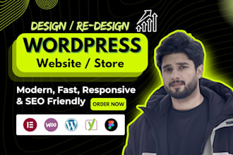 build wordpress website, ecommerce website using elementor, woocommerce