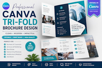 design canva travel brochure tri fold for hotel tourism, flyer vacation business