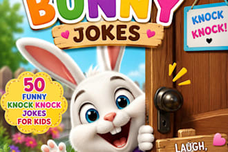 design a cute knock knock bunny jokes ebook and fun kids humor book