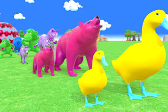 do awesome 3d animal animation for kids
