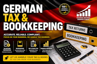 do german bookkeeping, income tax, vat, corporate tax return filing via elster