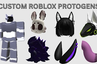 create custom 3d roblox protogen avatar assets and rigged furry models