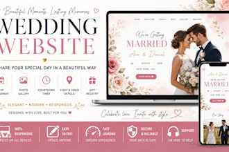design a modern wedding website with rsvp and photo gallery