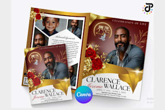 funeral flyer, event, booklet, funeral program,  obituary and program in 4hrs