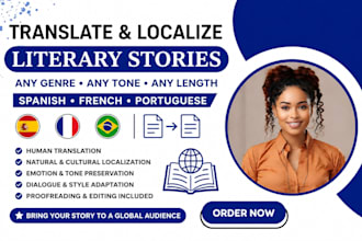 translate and localize literary story any genre into spanish french portugese