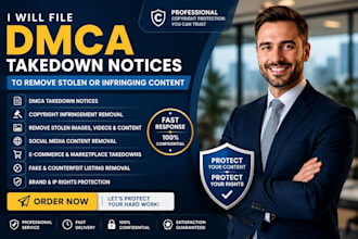 file dmca takedown notices to remove stolen or infringing content