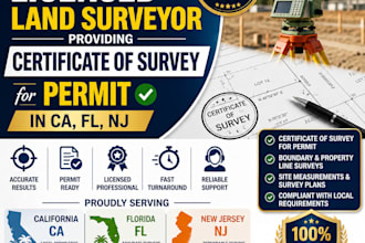 california tx new york city fl stamp land surveyor, boundary survey