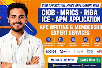 ciob application, mrics application and  apc submission writing services