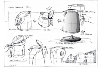 develop product concept sketch and industrial design for new inventions
