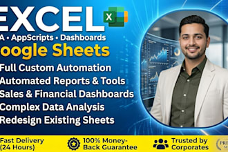 design a professional dashboard in google sheets or excel spreadsheet
