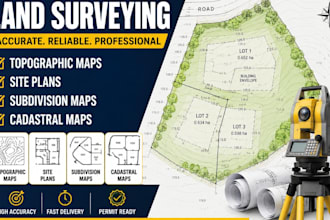 prepare topographic, site plans, subdivision and cadastral maps