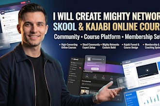 build mighty network, skool, kajabi online course
