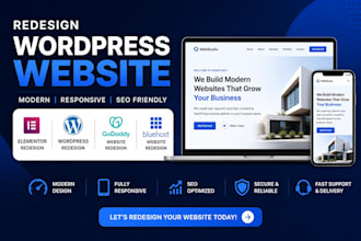 redesign wordpress website elementor redesign godaddy website redesign bluehost