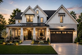 create house facade exterior rendering residential design architectural render