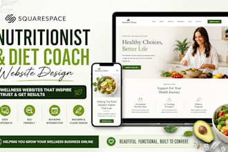 design squarespace nutritionist website diet coach website wellness service