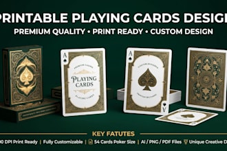 design custom 54 full card deck with box for playing cards flashcard board game