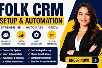 setup folk CRM pipeline, folkx ai integrations, campaigns, whatsapp automation