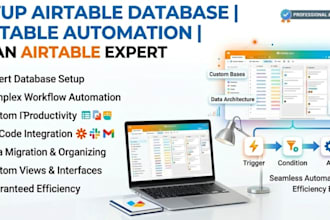 setup airtable database,  airtable automation as an airtable expert