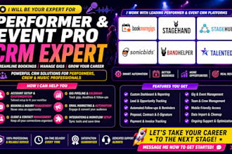 setup performer talented CRM bookmoregigs stagehand stagehub sonicbid bandhelper