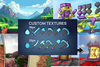 design high quality minecraft textures, resource packs for blocks, tools, armour
