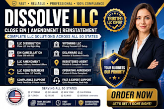 dissolve llc, close ein, llc amendment, wyoming delaware llc