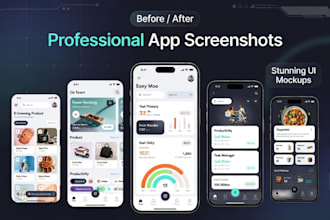 design mobile app store screenshots, playstore screenshot, app playstore