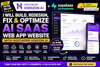 hostinger horizon website no code ai saas web app fix bluehost and supabase api