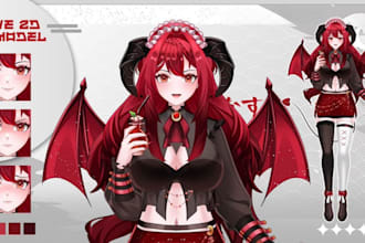 draw vtuber reference sheet anime vtuber model live2d model design for your oc