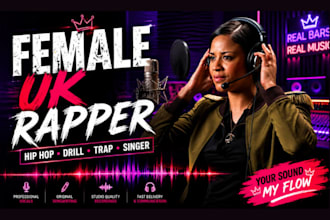 be female UK rapper beat maker singer songwriter on hip hop, drill trap and more