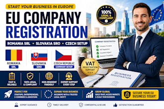 register romania srl slovakia sro czech   company with vat and business setup