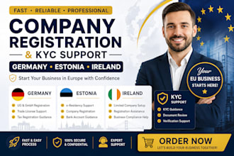 do company registration, vat in germany, estonia latvia lithuania, ireland, kyc