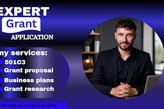 write winning grant proposal and grant application with research for 501c3