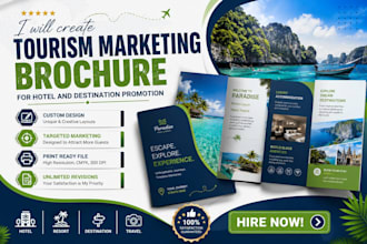 create tourism marketing brochure for hotel and destination promotion