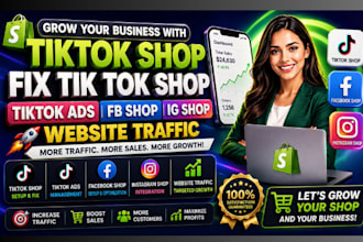 setup tiktok shop fix tik tok shop, facebook shop, instagram shop tiktok ads