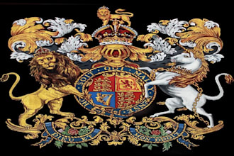 emblem logo design coat of arms vintage style crest military batch heraldic