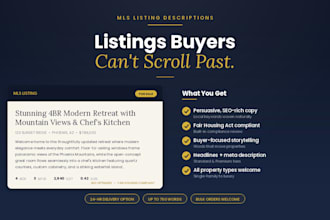 write SEO optimized mls listing descriptions that sell homes faster