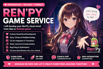 create and develop a renpy game with high quality visuals