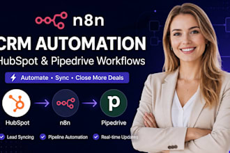 build n8n hubspot automation, n8n pipedrive automation, n8n crm workflow
