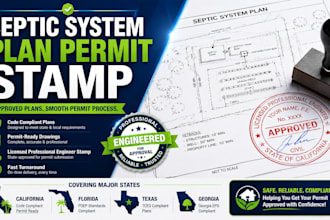 design septic system plan stamp for carlifornia florida texas georgia