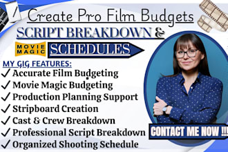 create pro film budget, script breakdown and shooting schedule using movie magic
