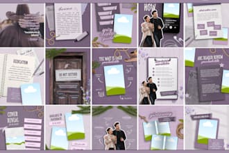 design aesthetic bookstagram graphics for romance authors