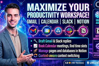 claude ai gmail claude ai google calendar, slack, notion productivity automation