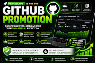 promote your github repository and promote to increase followers stars an