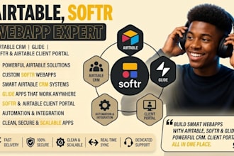 setup airtable database, airtable automation, airtable crm, softr webapp